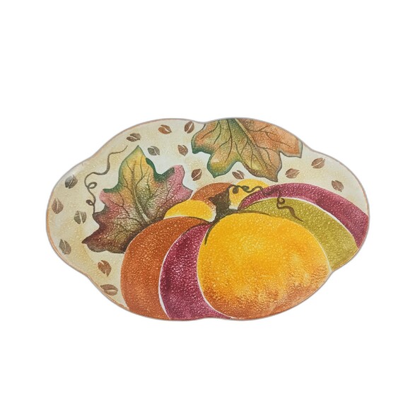 Italian Fruit Tray Made In Italy Colorful Hand Painted Ceramic Serving Tray - Picture 1 of 10